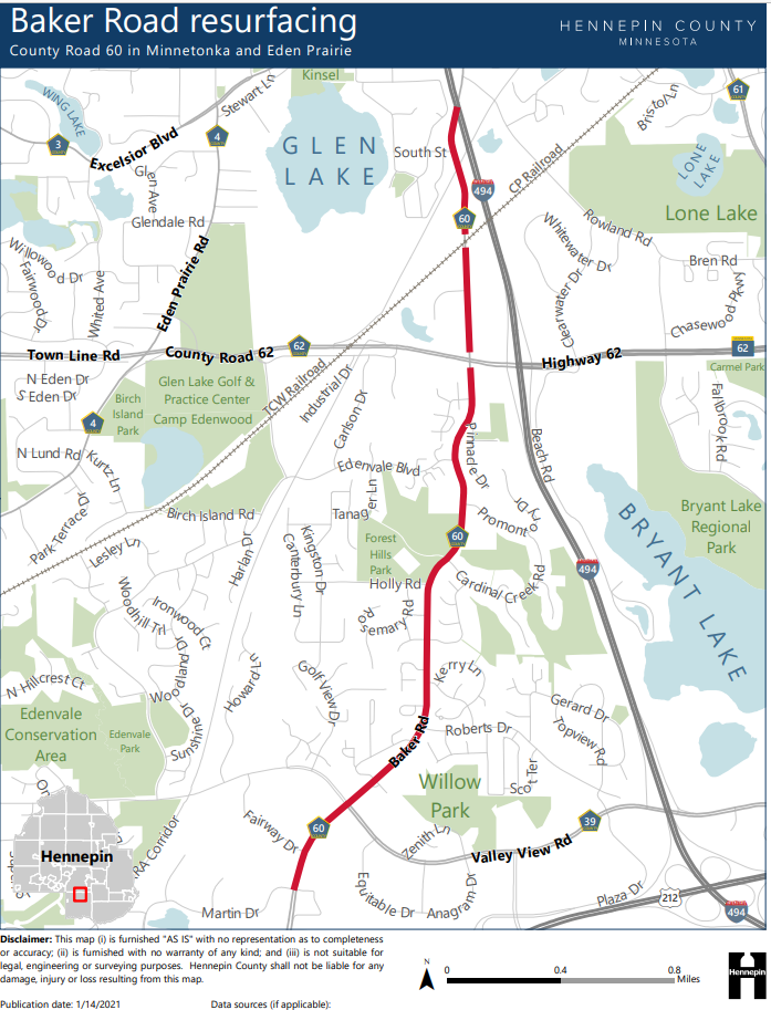 Baker Road change to three lanes draws criticism, praise - Eden Prairie ...